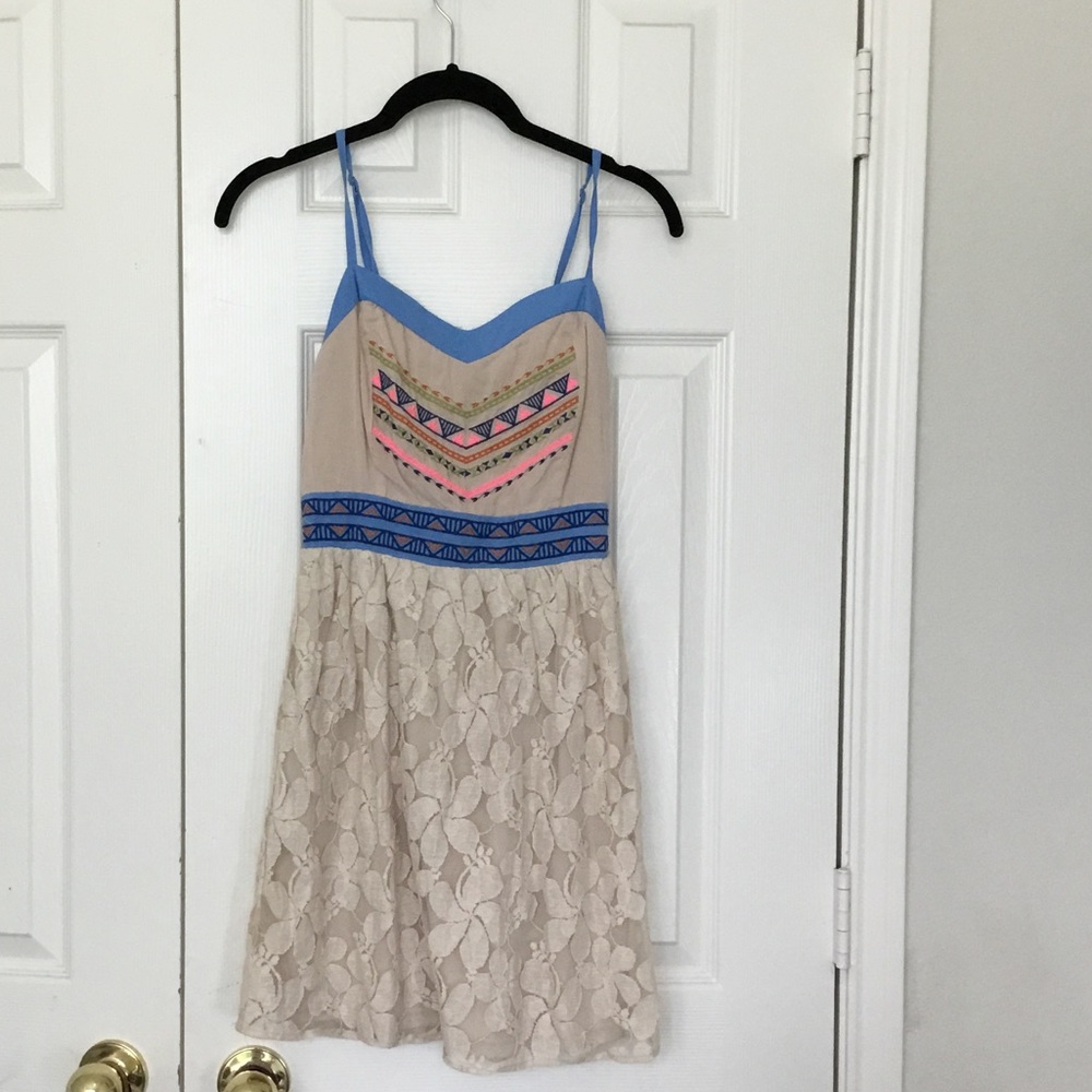 Tan spaghetti strap dress